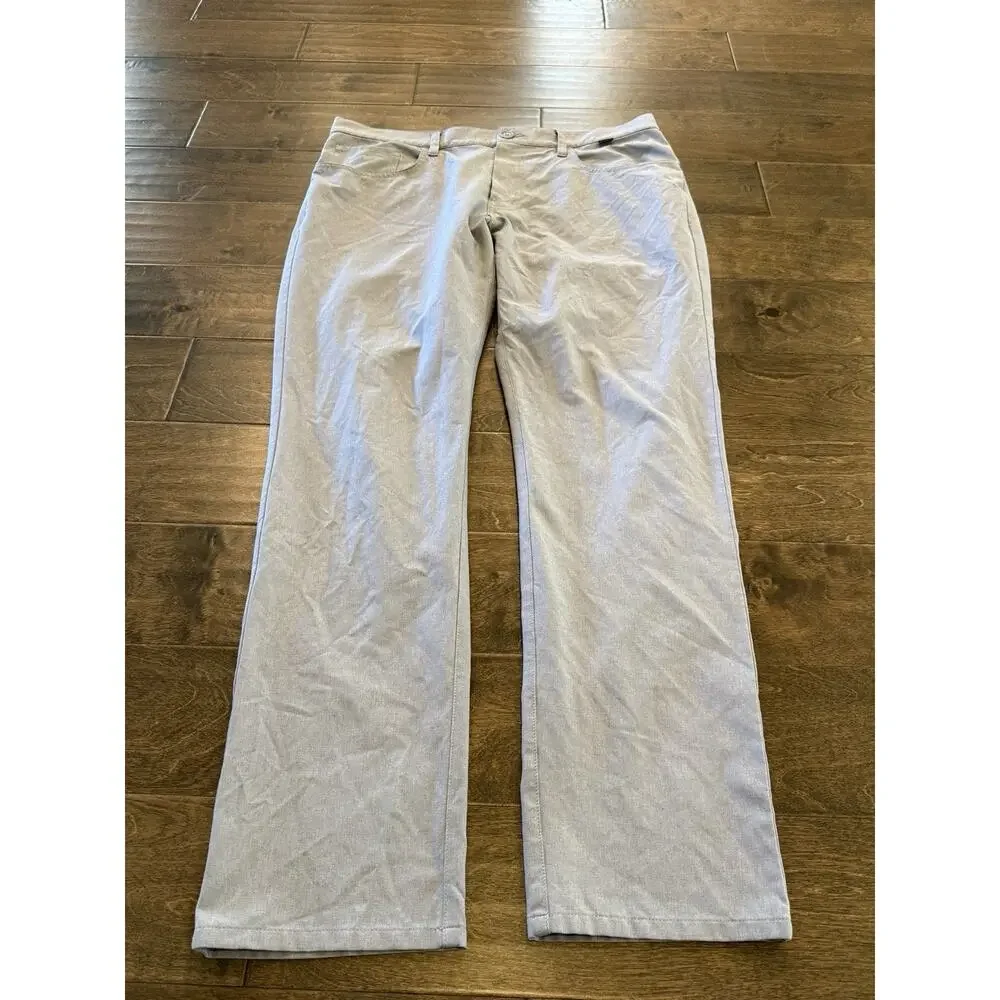 Travis Mathew Mens Gray Performance Golf Stretch Straight Leg Pants Size 35